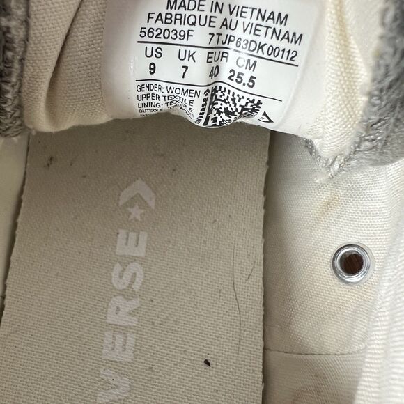 Converse Chuck Taylor All Star Ox Egret Gray Women’s 9 Canvas Low Top Sneakers - Picture 8 of 9